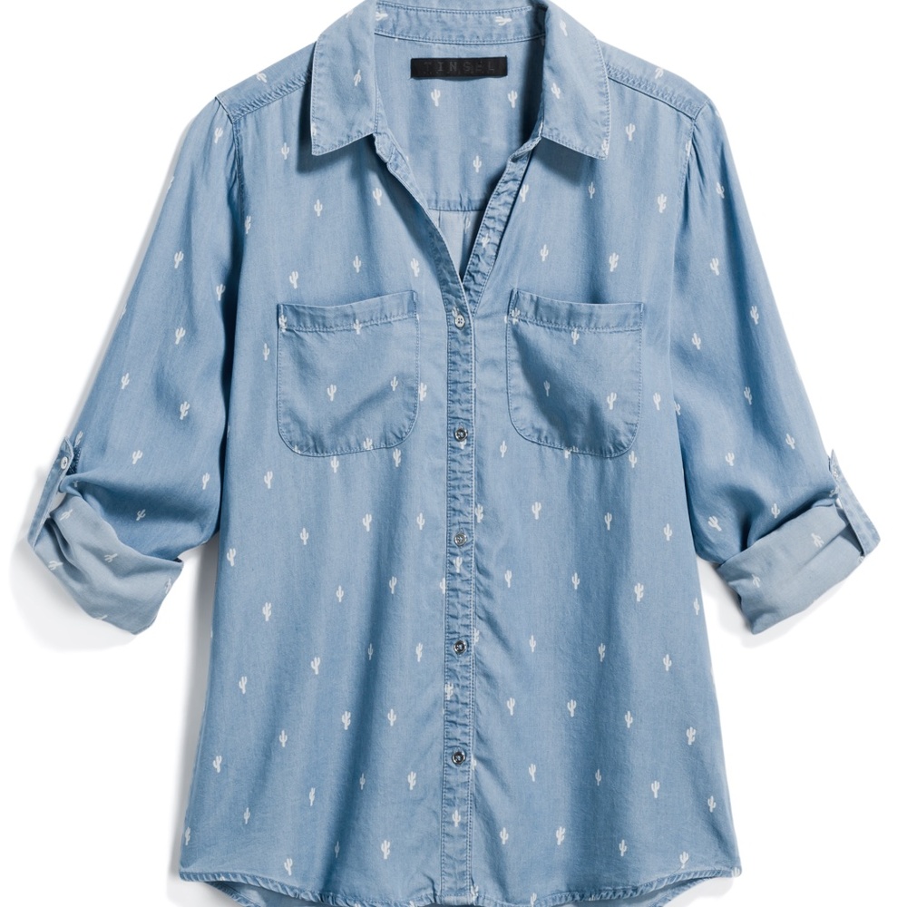 TINSEL Floid Chambray Top